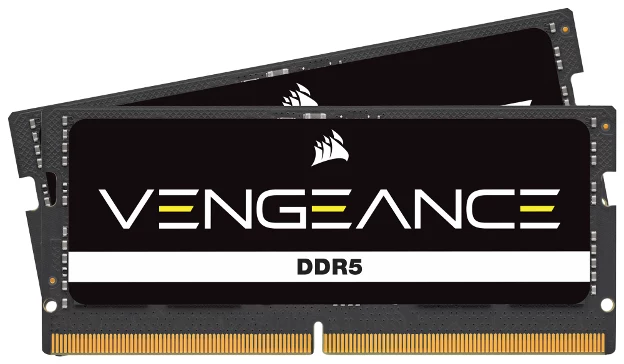 Um módulo de memória DDR5 SO-DIMM, o tipo usado nos portáteis