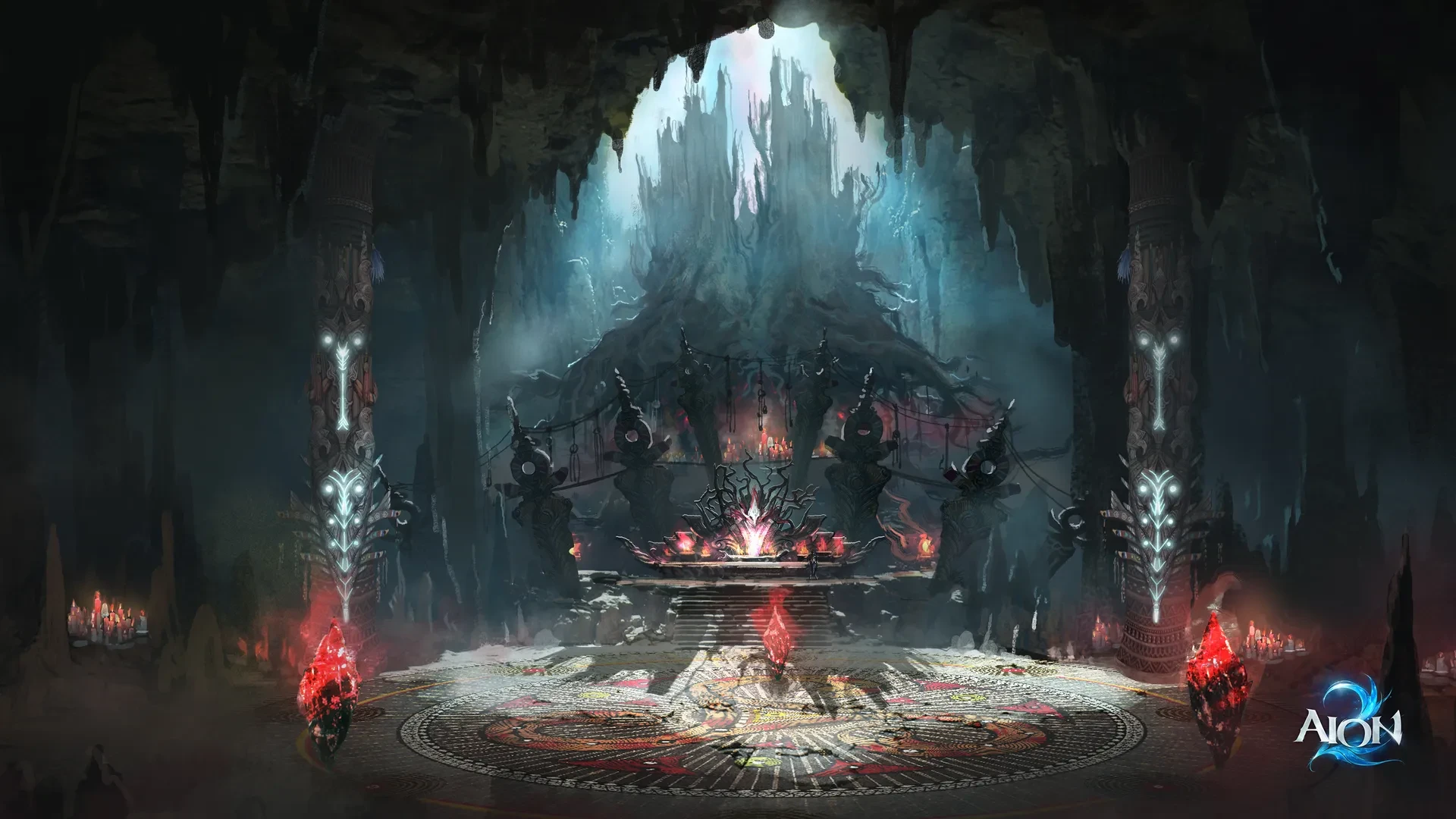 Arena de boss numa dungeon de AION 2