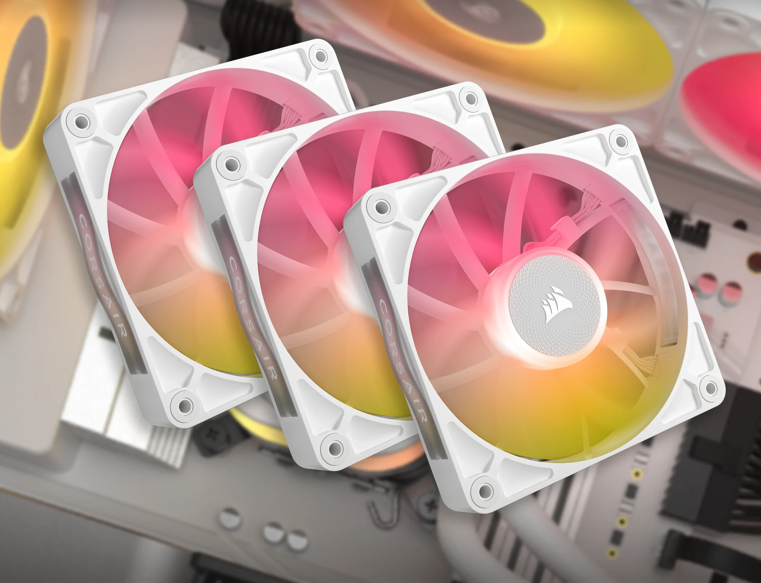As três ventoinhas RX120 RGB brancas do Titan 360 RX RGB