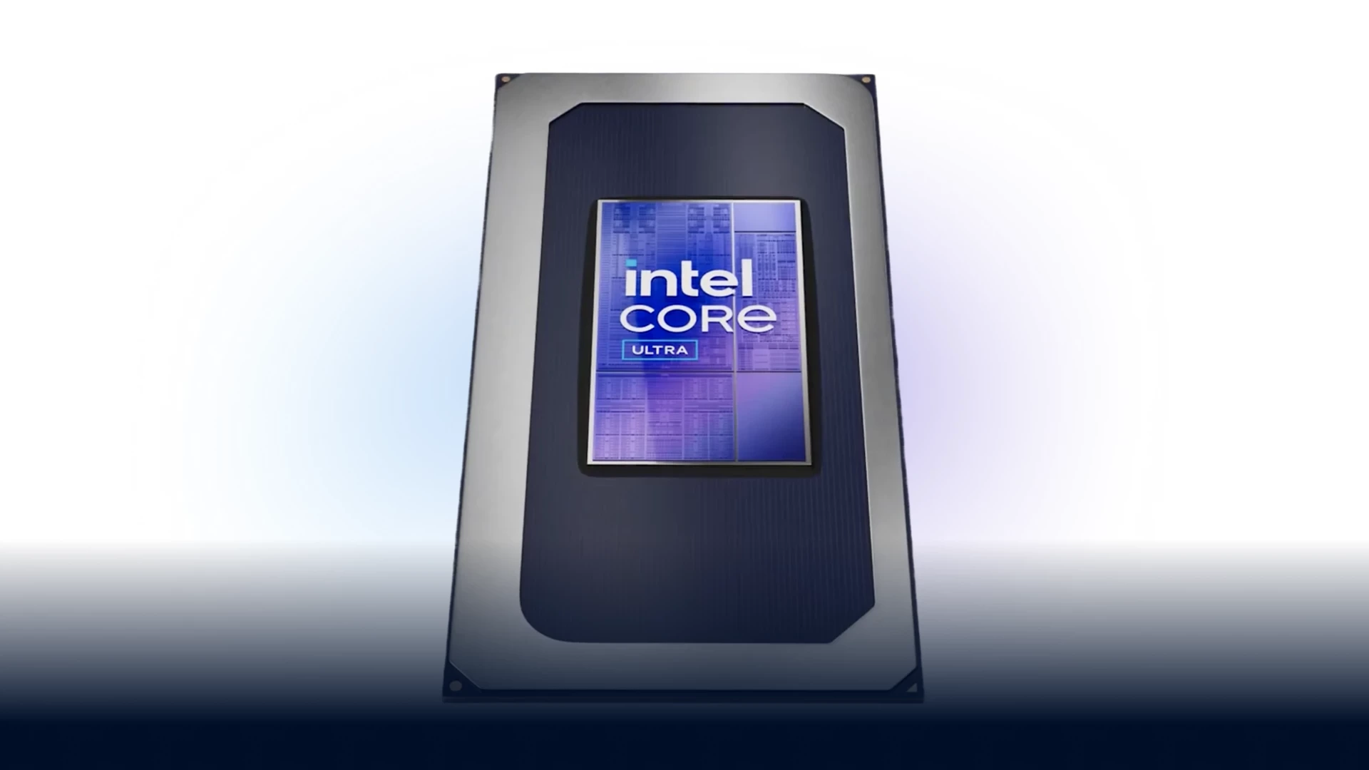 Processador Intel Core Ultra visto de frente