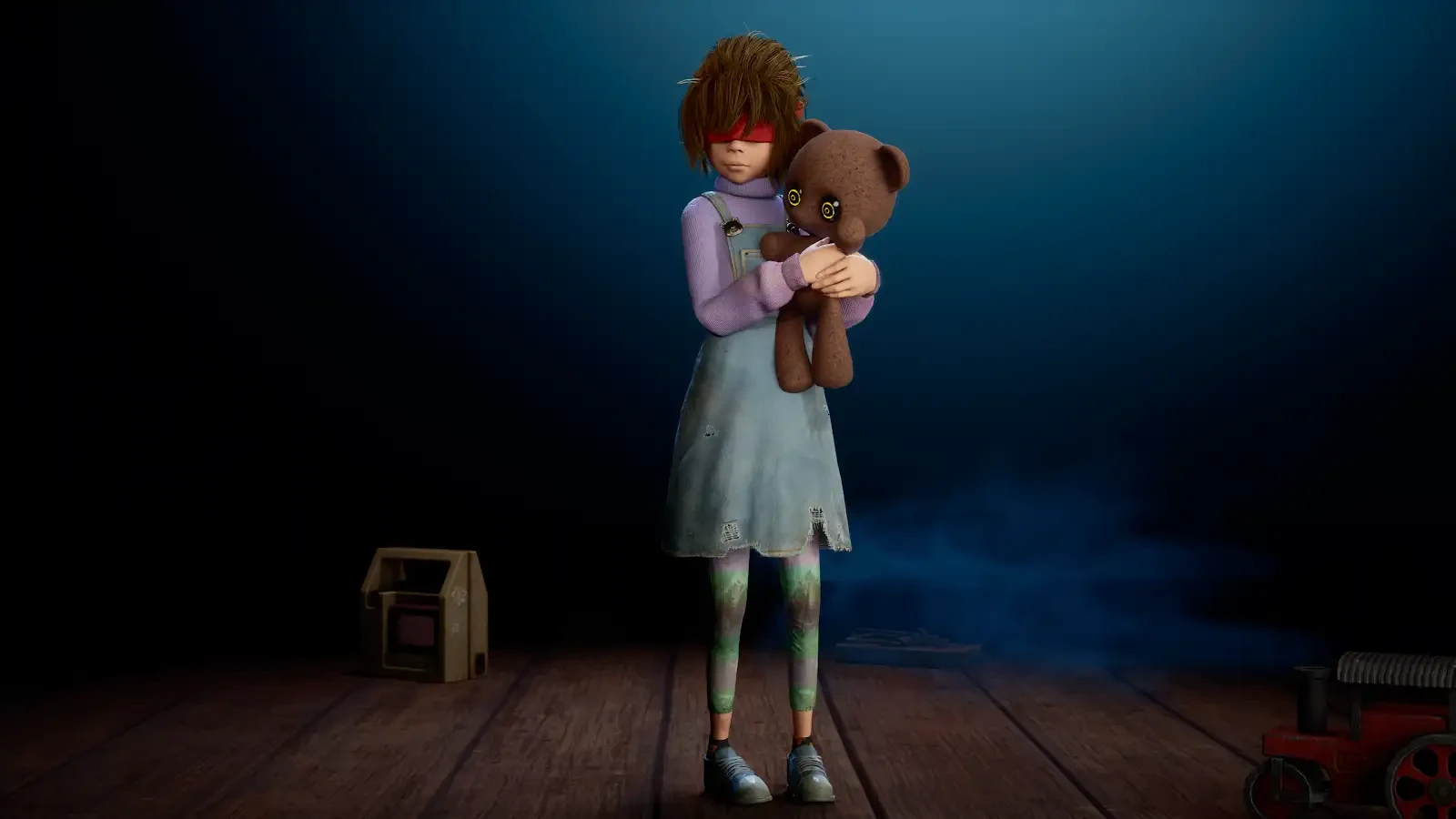 A Sophie com o ursinho de peluche