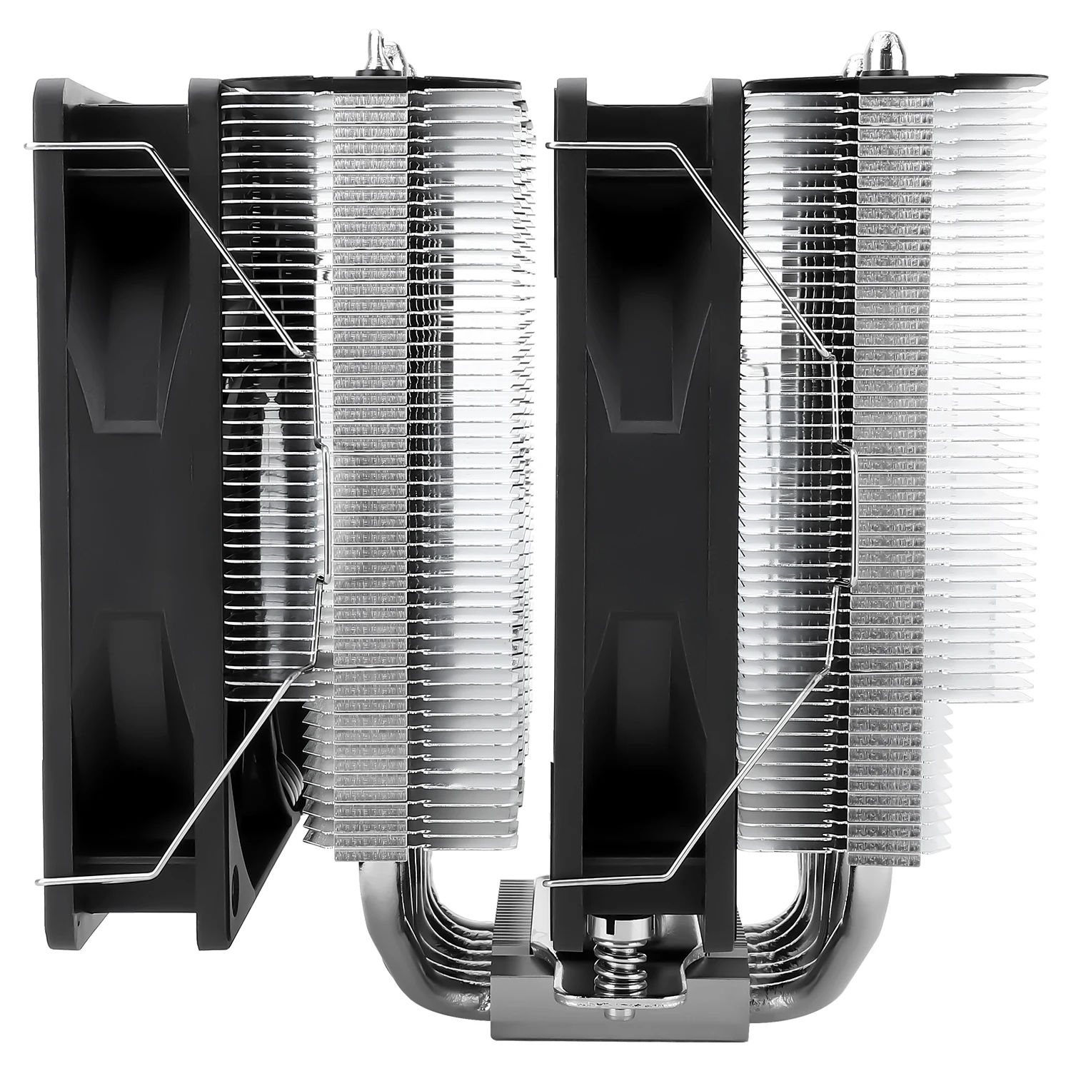 O Phantom Spirit 120 SE visto de lado, com as duas torres, as ventoinhas e os heatpipes por baixo