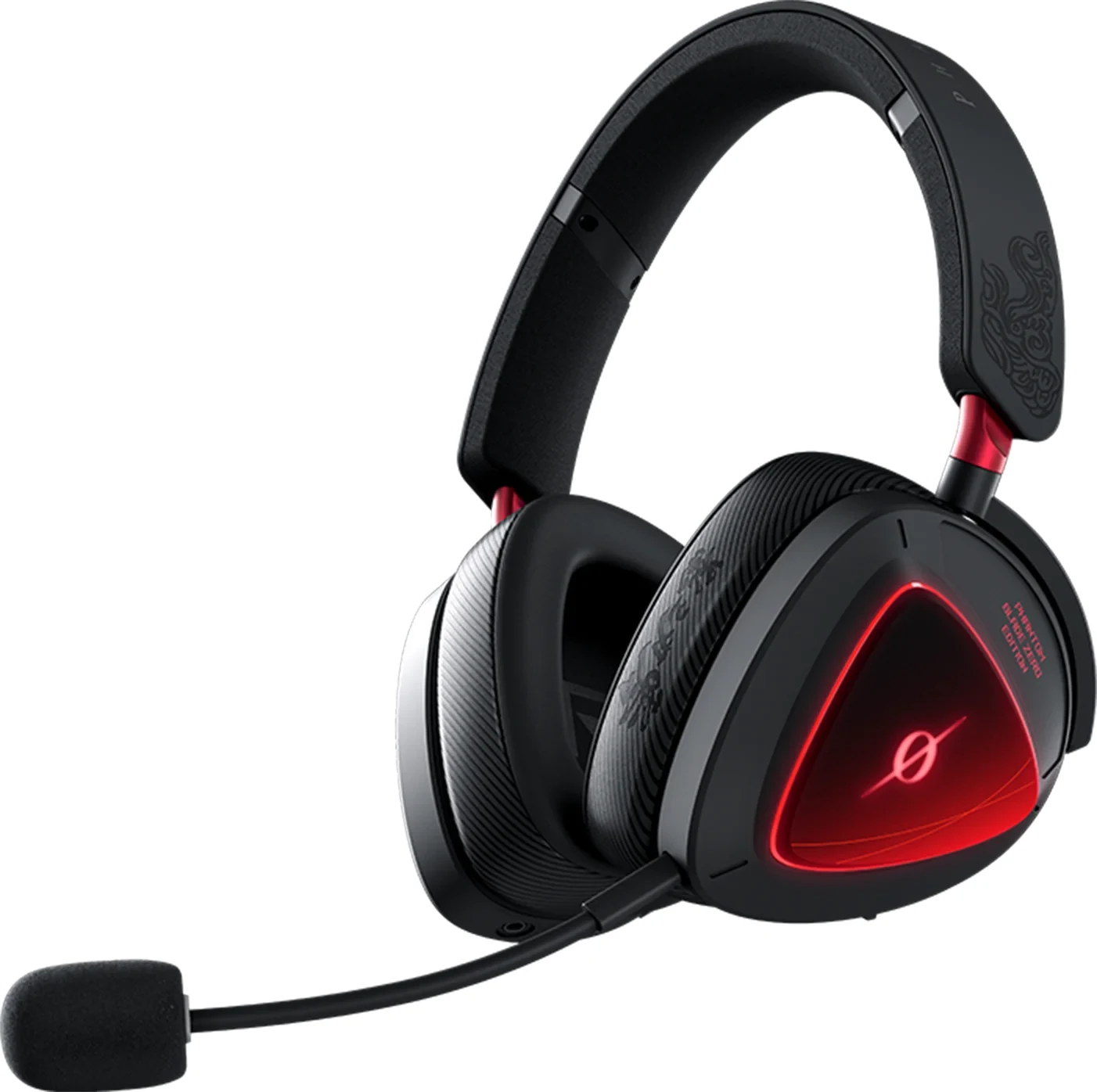 Headset sem fios ROG Delta II Phantom Blade Zero Edition, preto com detalhes vermelhos