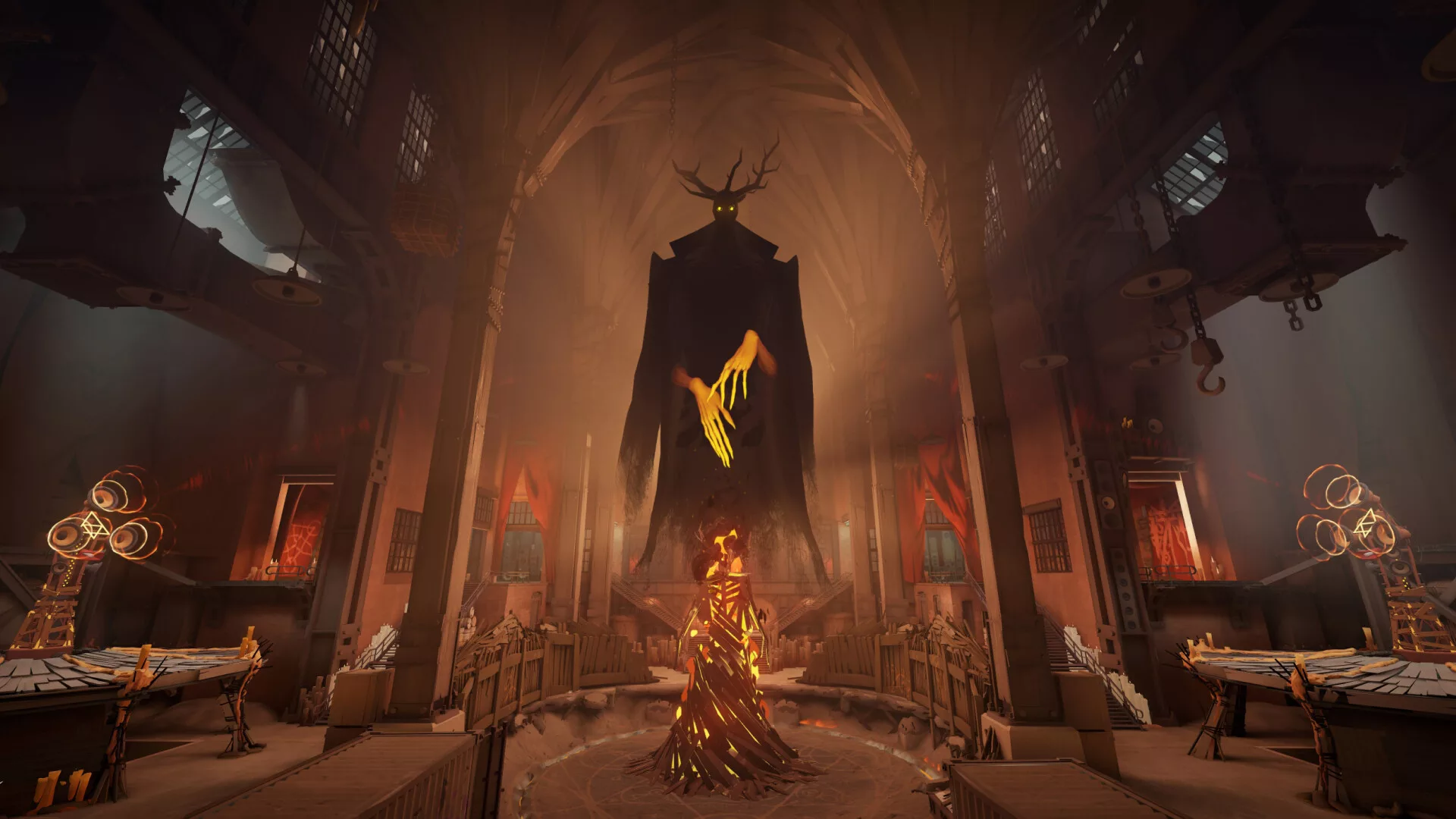 O Patron de uma das equipas, uma figura gigante no centro de uma sala da base em Deadlock