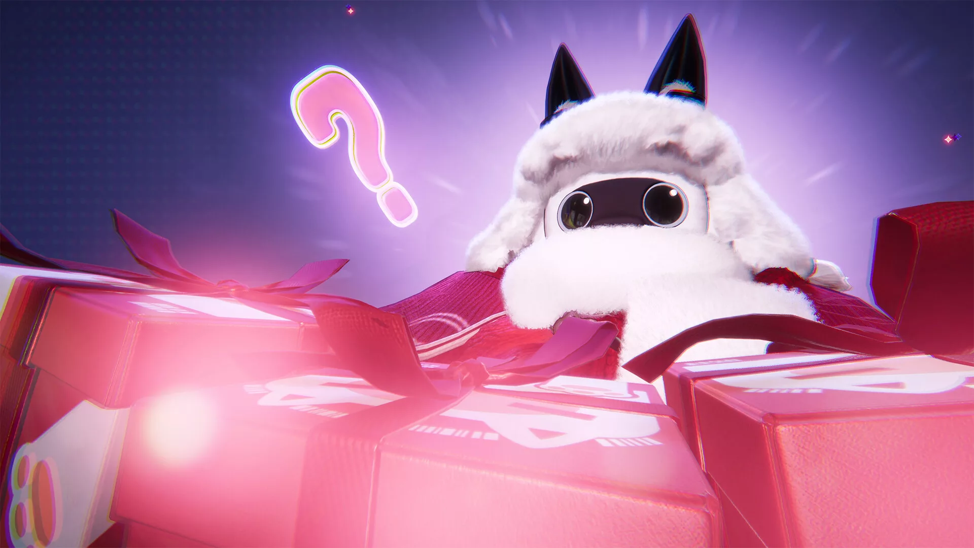 Mascote de Arknights: Endfield entre caixas de presentes