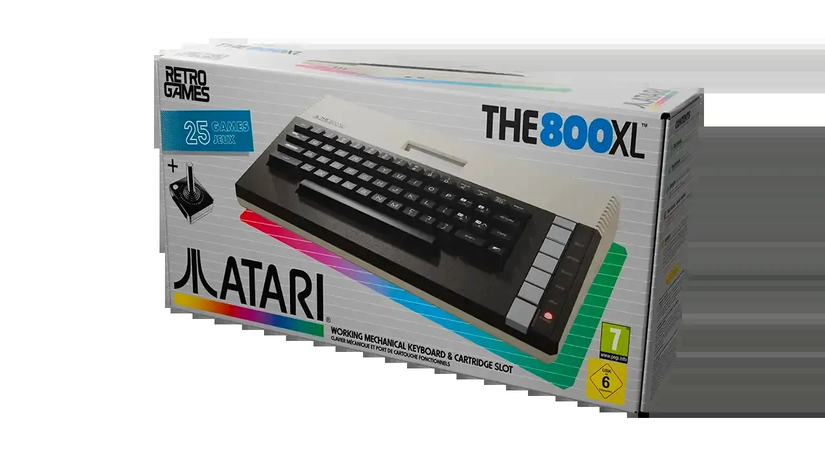 O THE800XL na caixa, com o joystick THECXSTICK